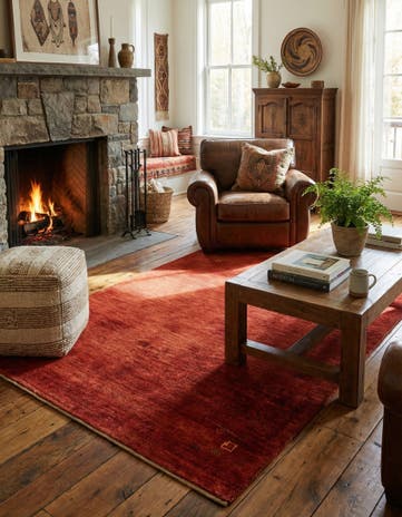 5' 3 x 6' 6 Hand Knotted Gabbeh Shouli Persian Wool Rug