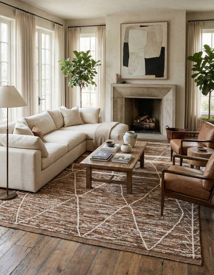 Detail image of 9' 8 x 13' 3  Hand Knotted Moroccan Wool Rug