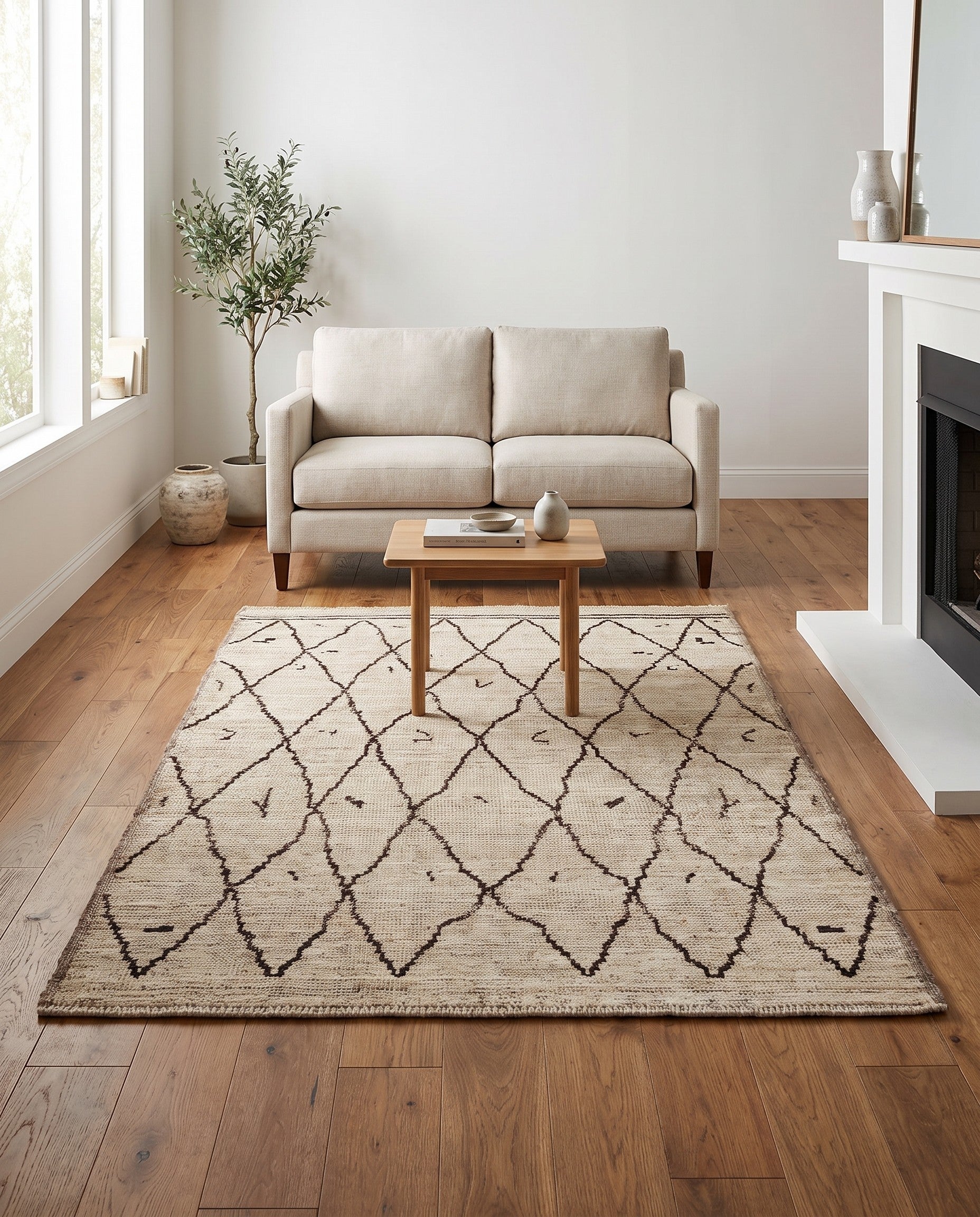 4' 3 x 6' Hand Knotted Moroccan Wool Rug