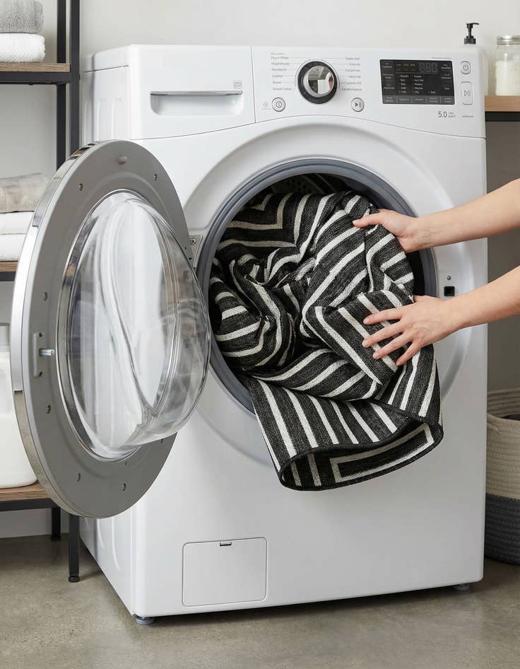 Detail image of  7' x 10'  Washable Modern Indoor / Outdoor Rug