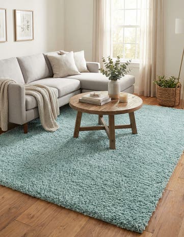 Aqua Zermatt Shag Rug