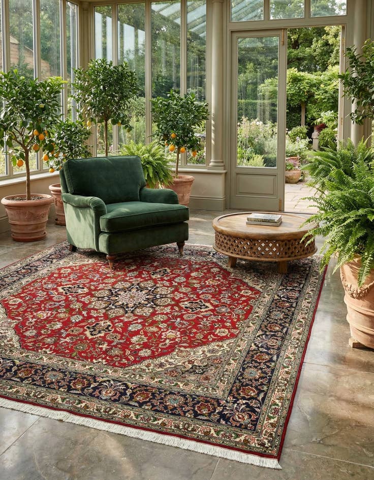 Detail image of  6' 8 x 7' 2 Tabriz Square Rug