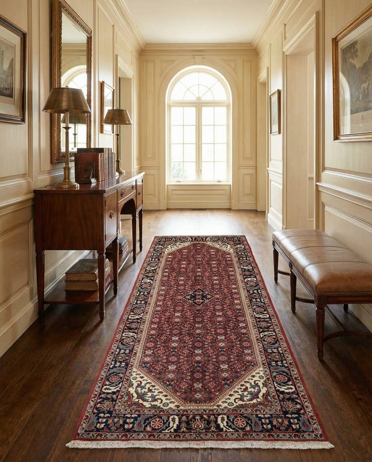 Detail image of 5' 4 x 11' 3 Hand Knotted Hossainabad Wool Runner Rug