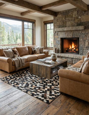 5' 1 x 8' 1 Cowhide - Patchwork Rug
