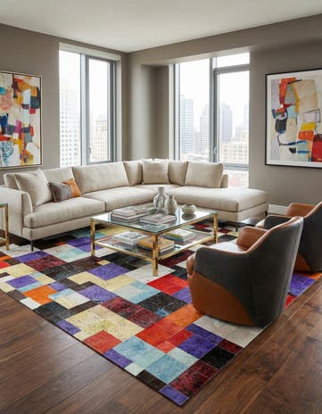 8' x 9' 10 Cowhide Stocks Rug