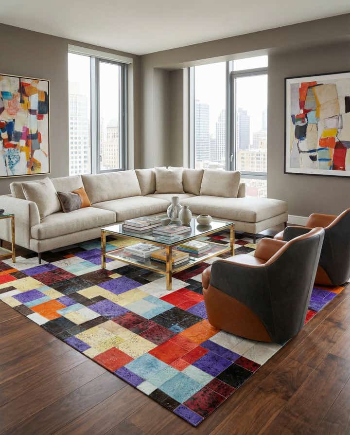 8' x 9' 10 Cowhide Stocks Rug