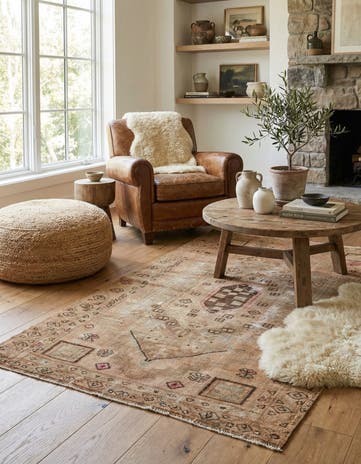 4' x 6' 4 Hand Knotted Ultra Vintage Persian Wool Rug