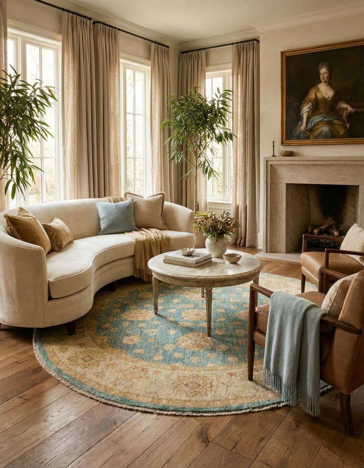 Detail image of 4' 9 x 4' 11 Kaizar Wool Round Rug