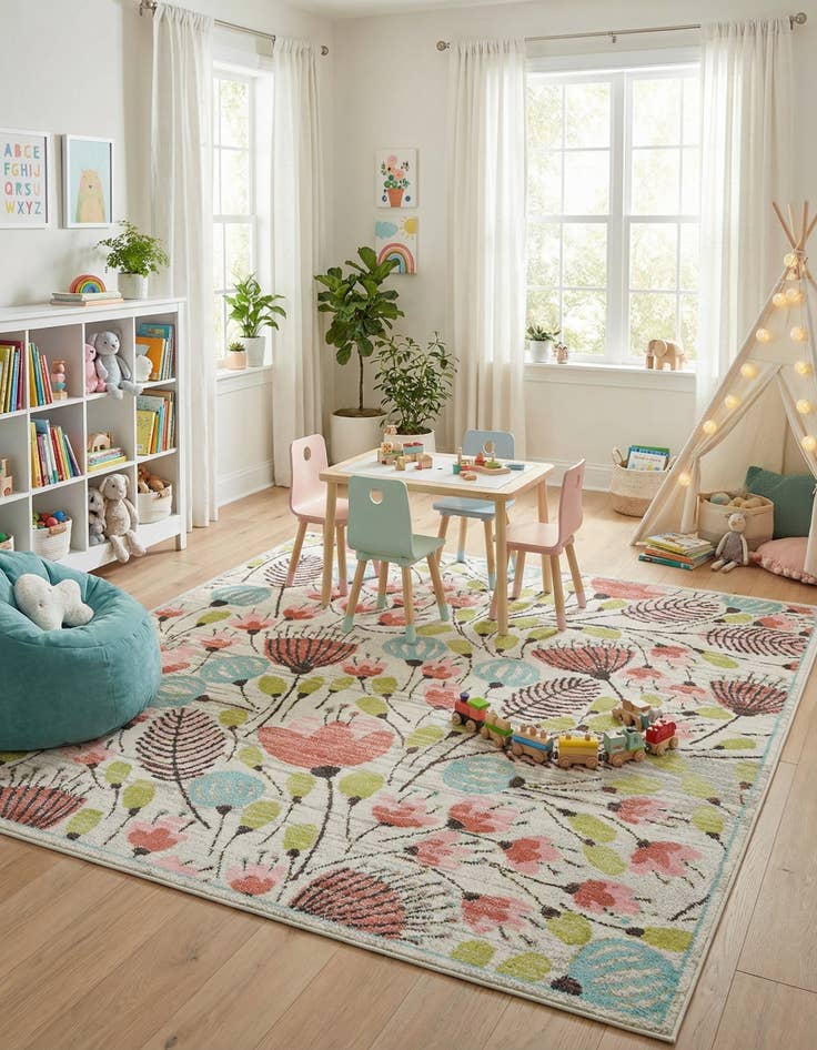 Detail image of  10' x 10' Whimsy Kids Square Rug