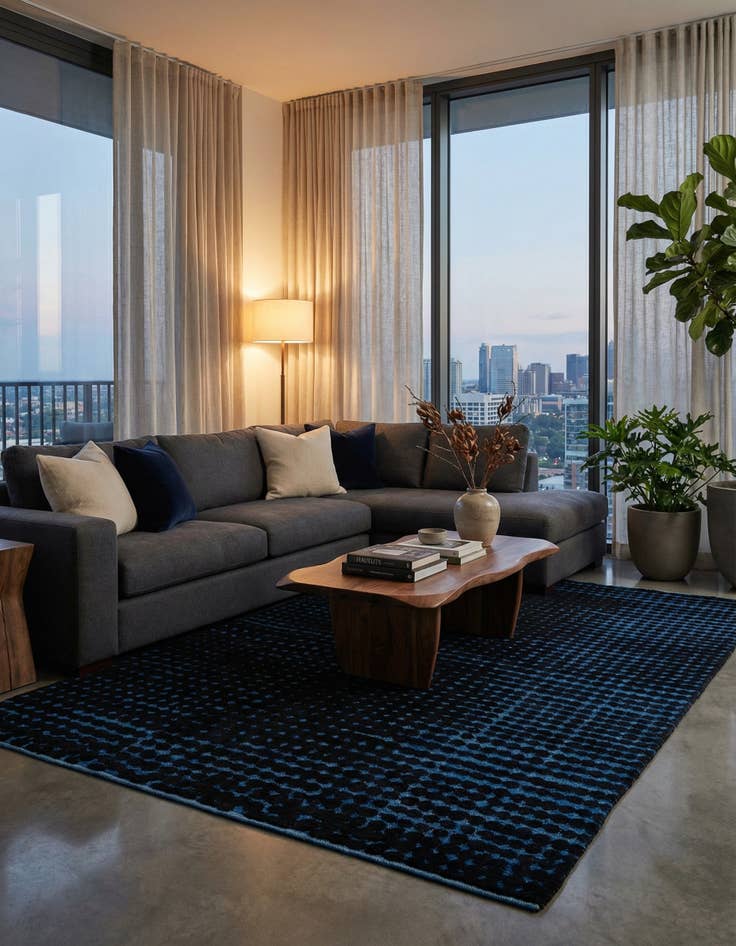 Detail image of 6' 7 x 9' 9  Hand Knotted Darya Wool Rug