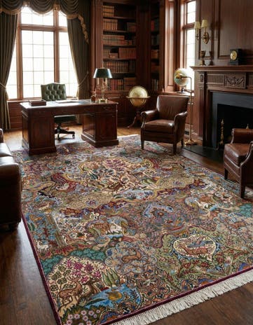 7' 11 x 11' 2 Hand Knotted Kashmar Persian Wool Rug