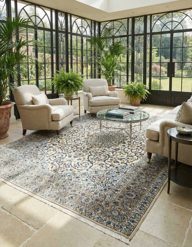 Detail image of 10' 1 x 12' 6 Kashan Wool Rug