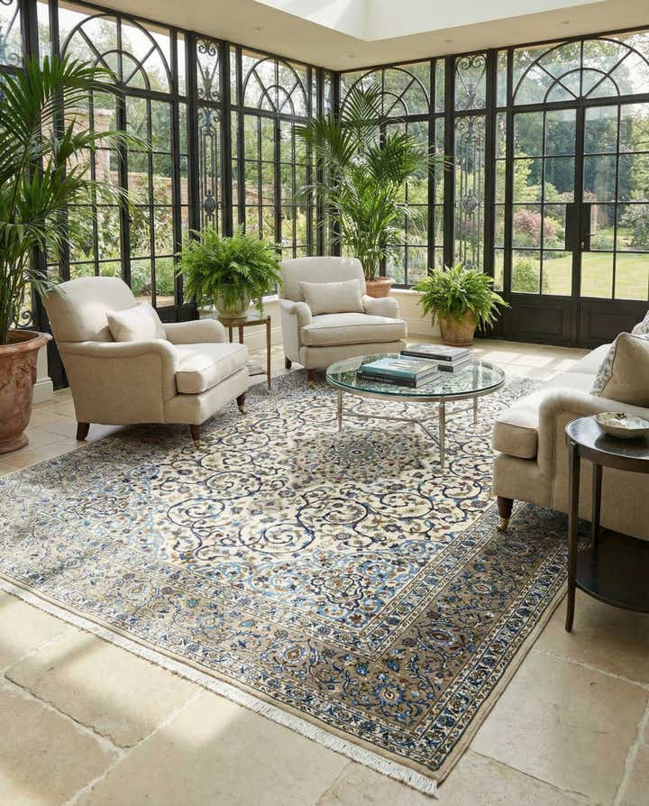 10' 1 x 12' 6 Kashan Wool Rug