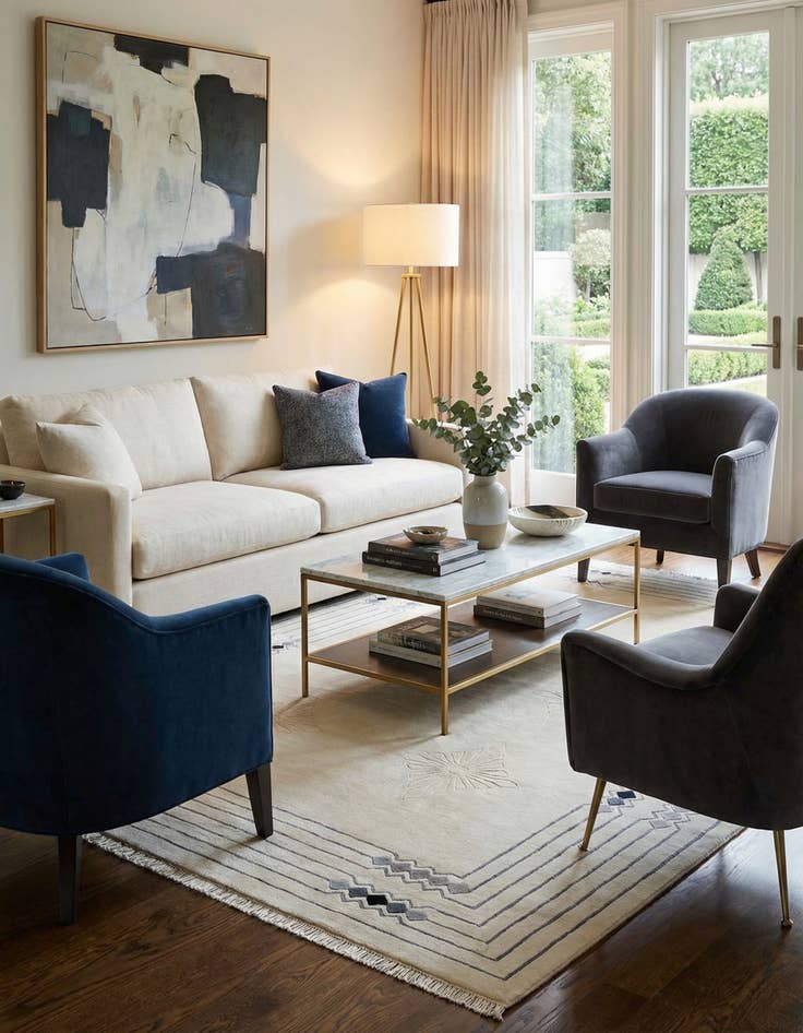 Detail image of 6' 10 x 9' 6  Hand Knotted Darya Wool Rug