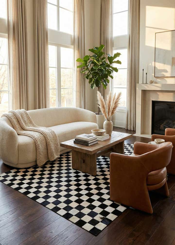 5' x 8' Cowhide Leather Rug