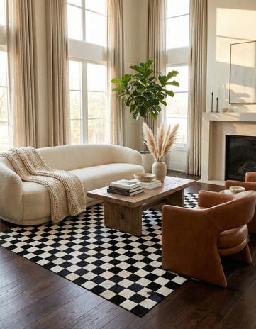 5' x 8' Cowhide Leather Rug