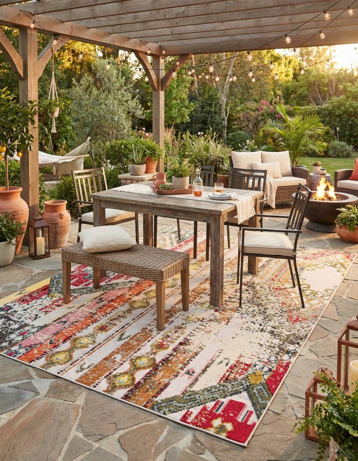 Detail image of 9' x 12' Easy-Clean Casablanca Indoor / Outdoor Rug