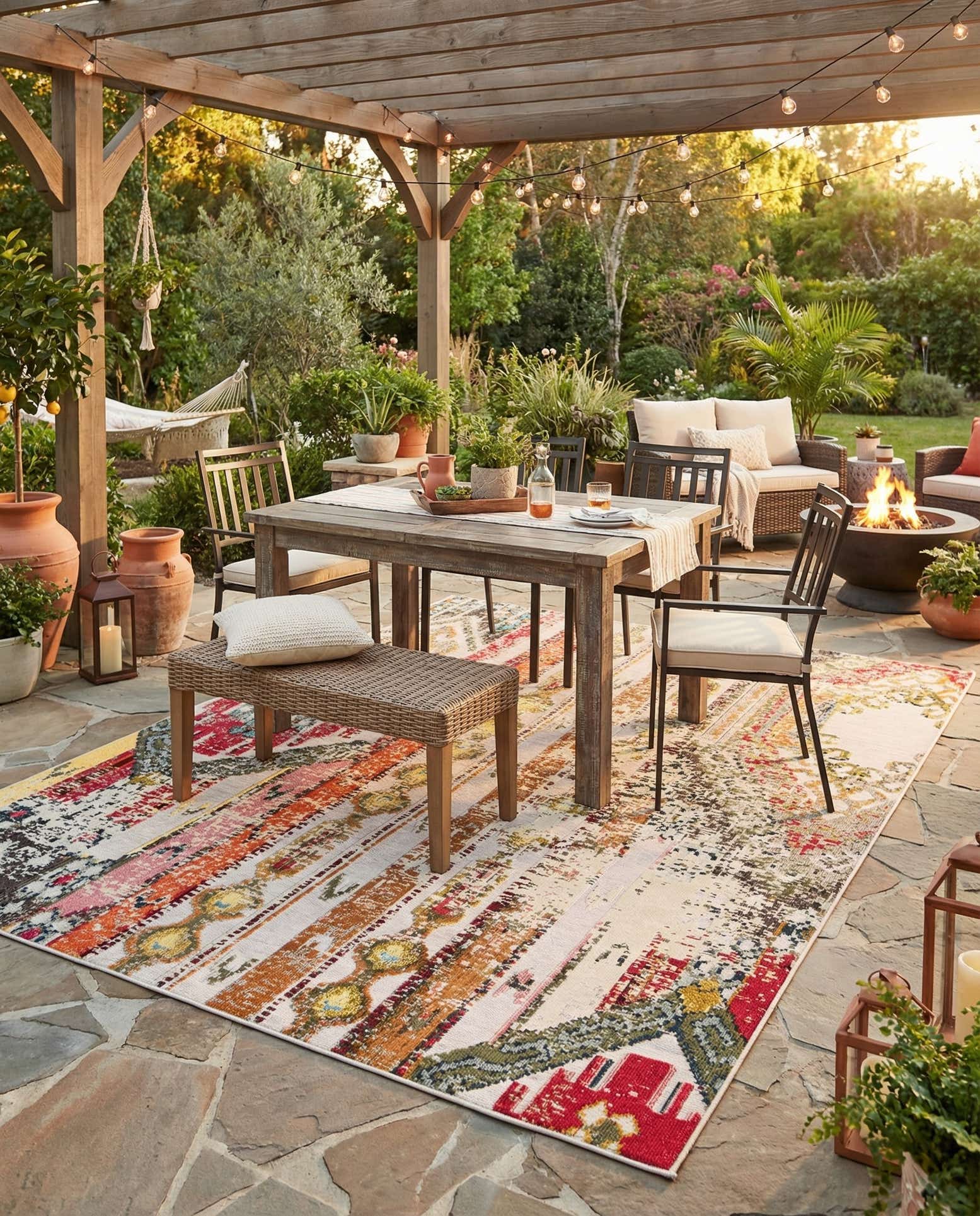 9' x 12' Easy-Clean Casablanca Indoor / Outdoor Rug