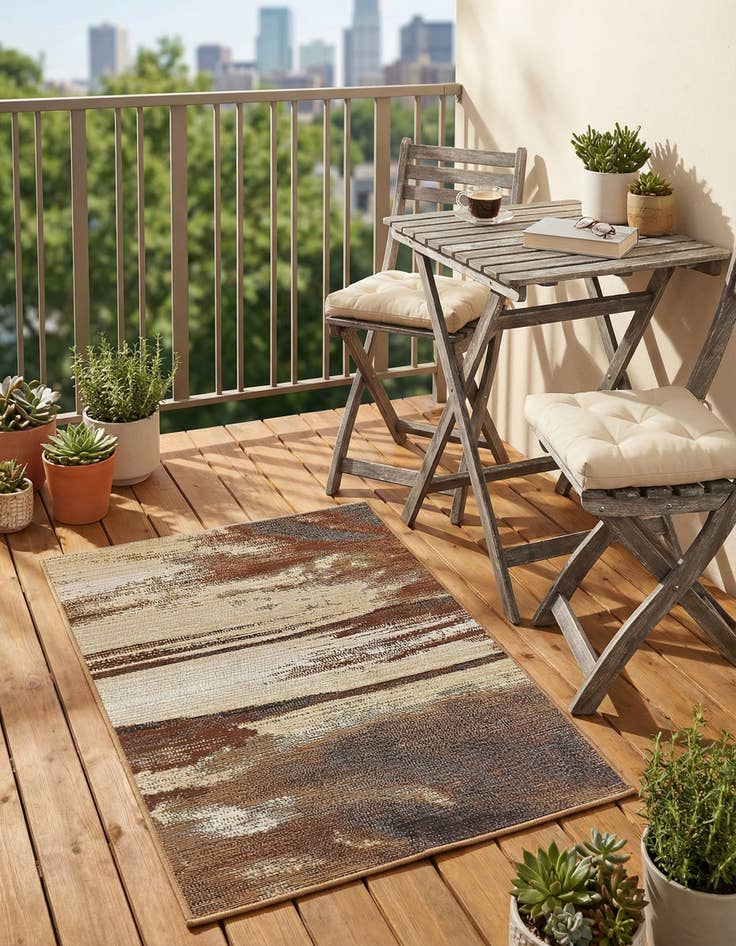 Detail image of 2' 2 x 3'  Washable Modern Indoor / Outdoor Rug