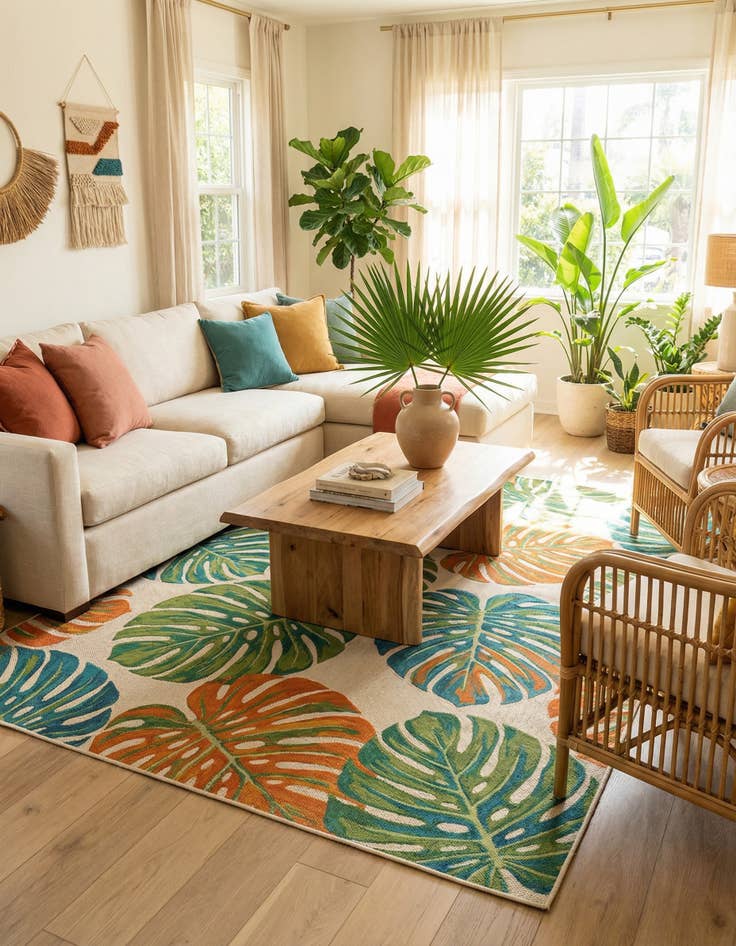 Detail image of 9' x 12'  Washable Baja Indoor / Outdoor Rug