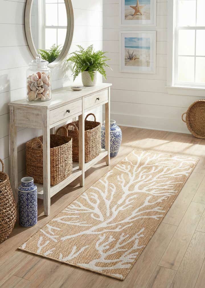 2' x 5' 3 Easy-Clean Coastal Indoor / Outdoor Runner Rug