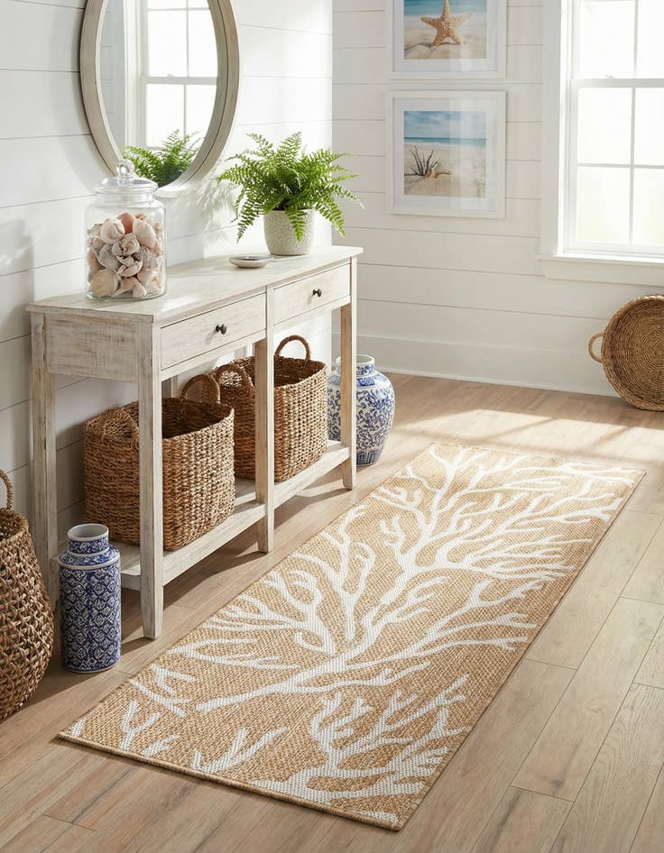 Detail image of  2' x 5' 3  Washable Coastal Indoor / Outdoor Runner Rug