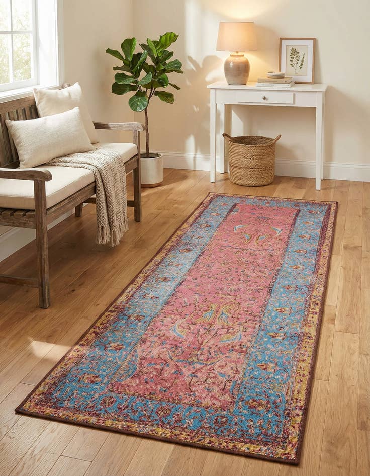 Detail image of  2' x 6' 1  Washable Traditional Indoor / Outdoor Runner Rug