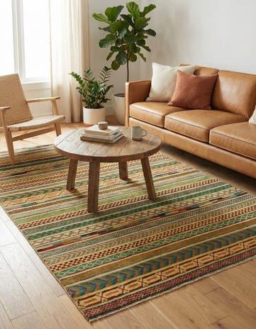 3' 11 x 5' 10 Hand Knotted Modern Ziegler Rug