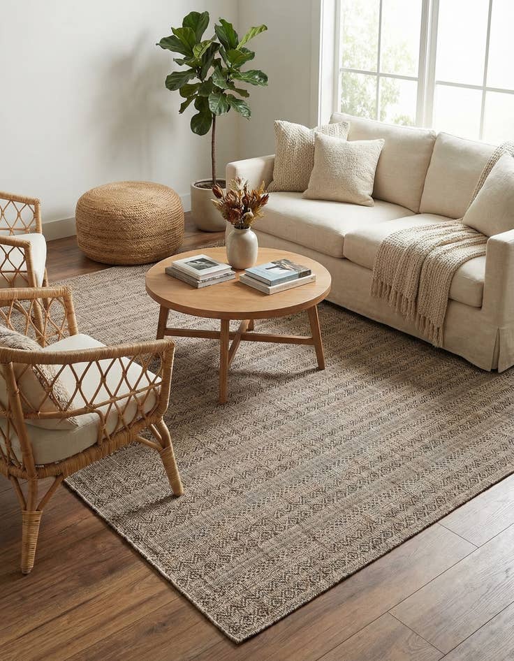 Detail image of 7' x 10' Easy-Clean Striped Indoor / Outdoor Rug