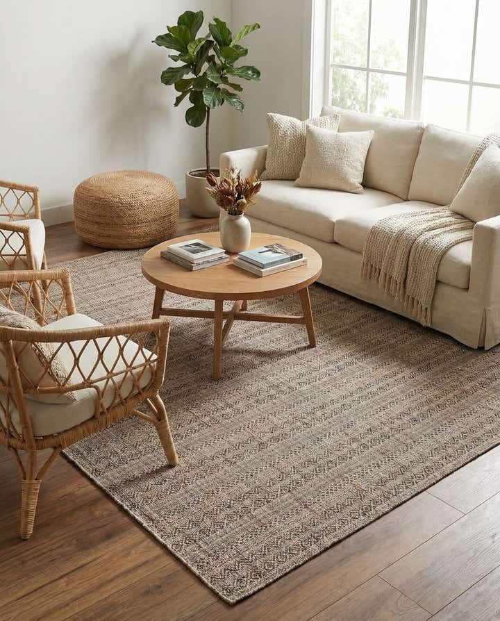 7' x 10' Easy-Clean Striped Indoor / Outdoor Rug