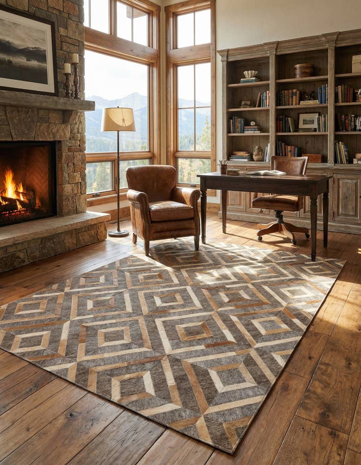 Detail image of 4' 10 x 7' 9 Cowhide Rug