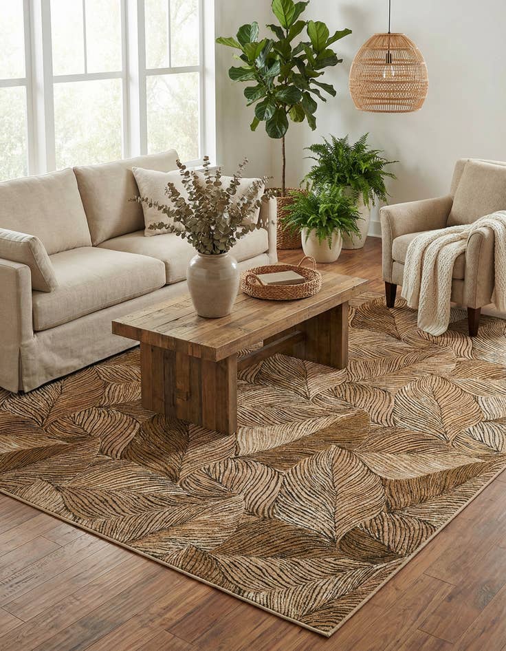 Detail image of 8' x 11'  Washable Botanical Indoor / Outdoor Rug