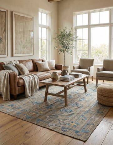 5' 9 x 7' 10 Hand Woven Kilim Suzani Wool Rug