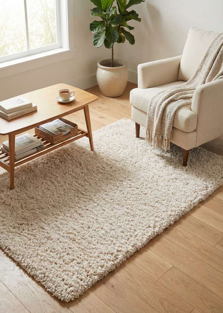 3' 3 x 5' 3 Soft Solid Shag Rug
