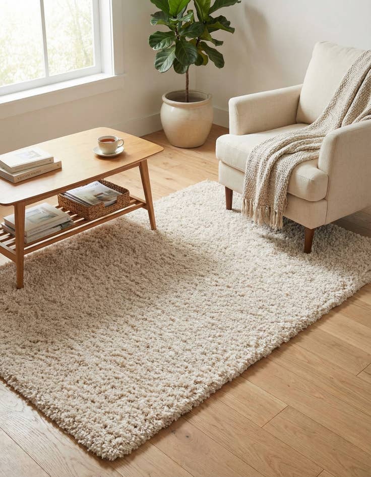 Detail image of  3' 3 x 5' 3 Soft Solid Shag Rug