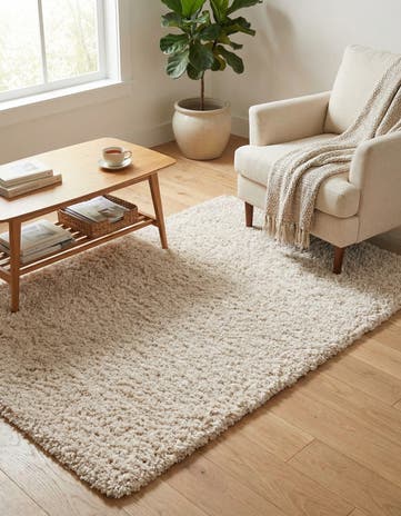 3' 3 x 5' 3 Soft Solid Shag Rug