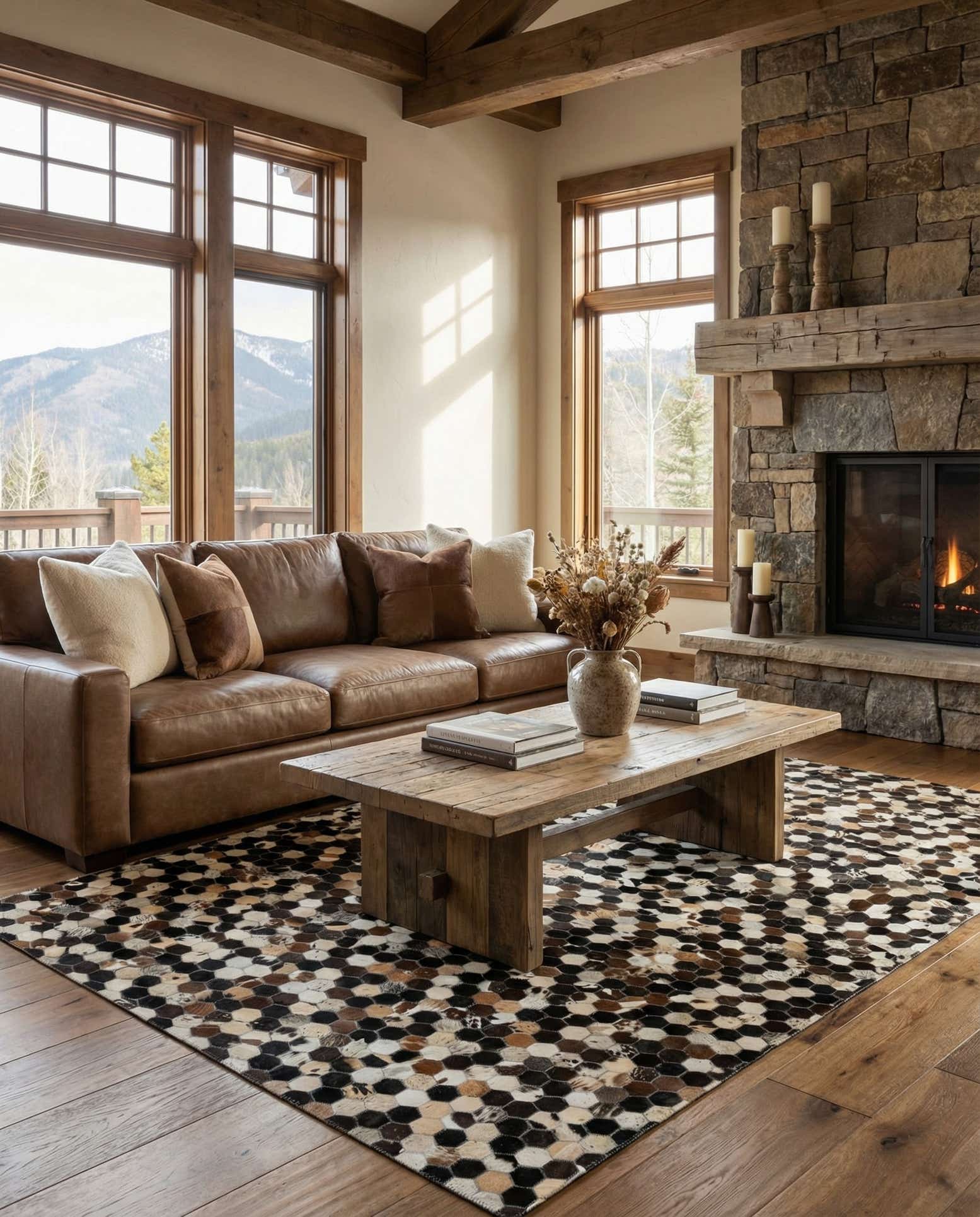 5' 1 x 8' 1 Cowhide - Patchwork Rug