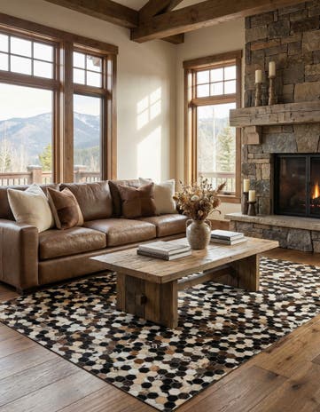 5' 1 x 8' 1 Cowhide - Patchwork Rug