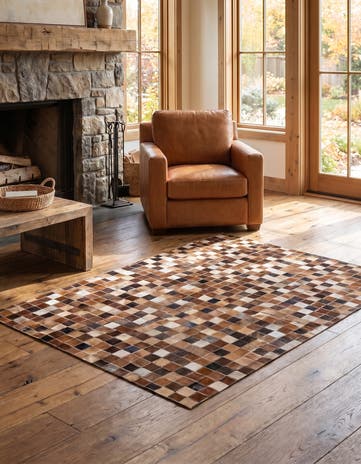 3' 11 x 5' 11 Cowhide Stocks Rug