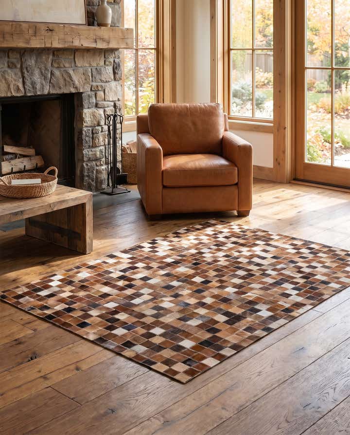 3' 11 x 5' 11 Cowhide Stocks Rug