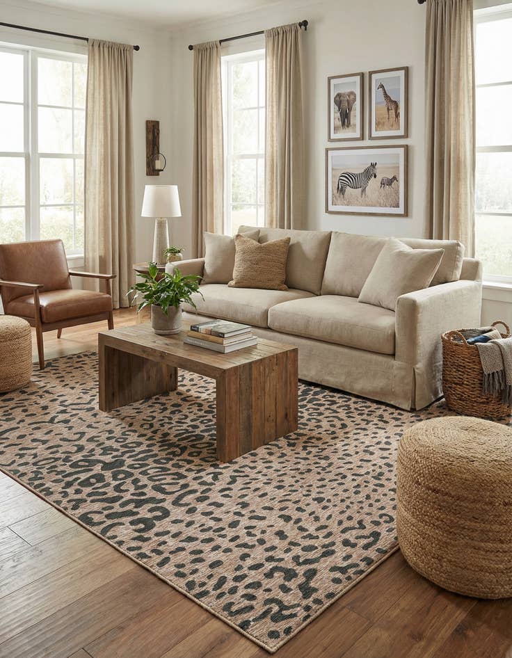 Detail image of 10' x 13'  Washable Safari Indoor / Outdoor Rug