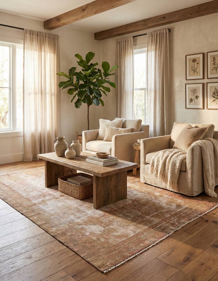 Detail image of 4' x 6' 6  Hand Knotted Ultra Vintage Persian Wool Rug