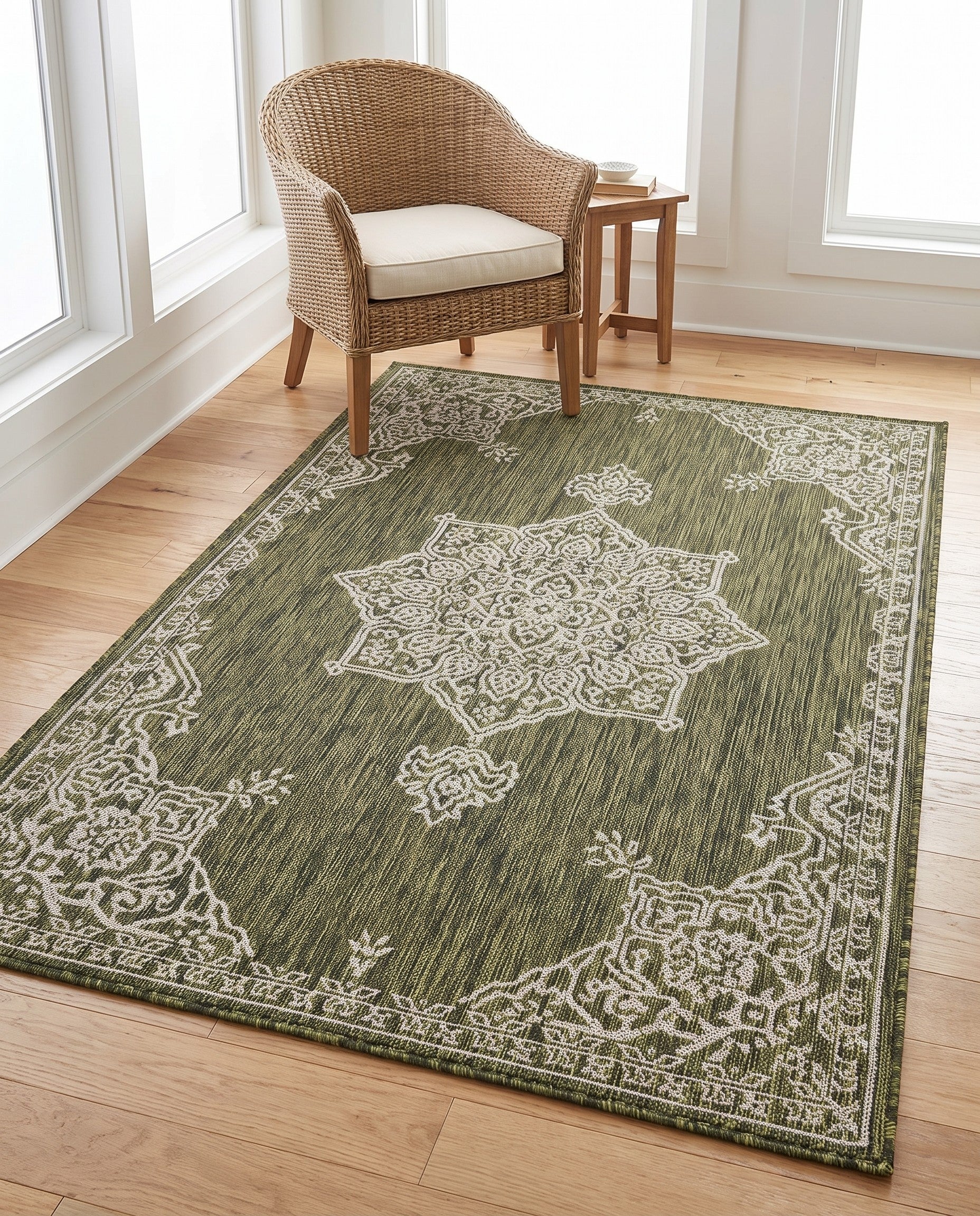 4' x 6' Easy-Clean Traditional Indoor / Outdoor Rug