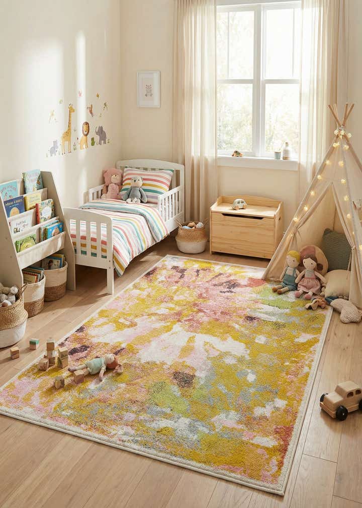 4' 1 x 6' 1 Abstract Whimsy Kids Rug