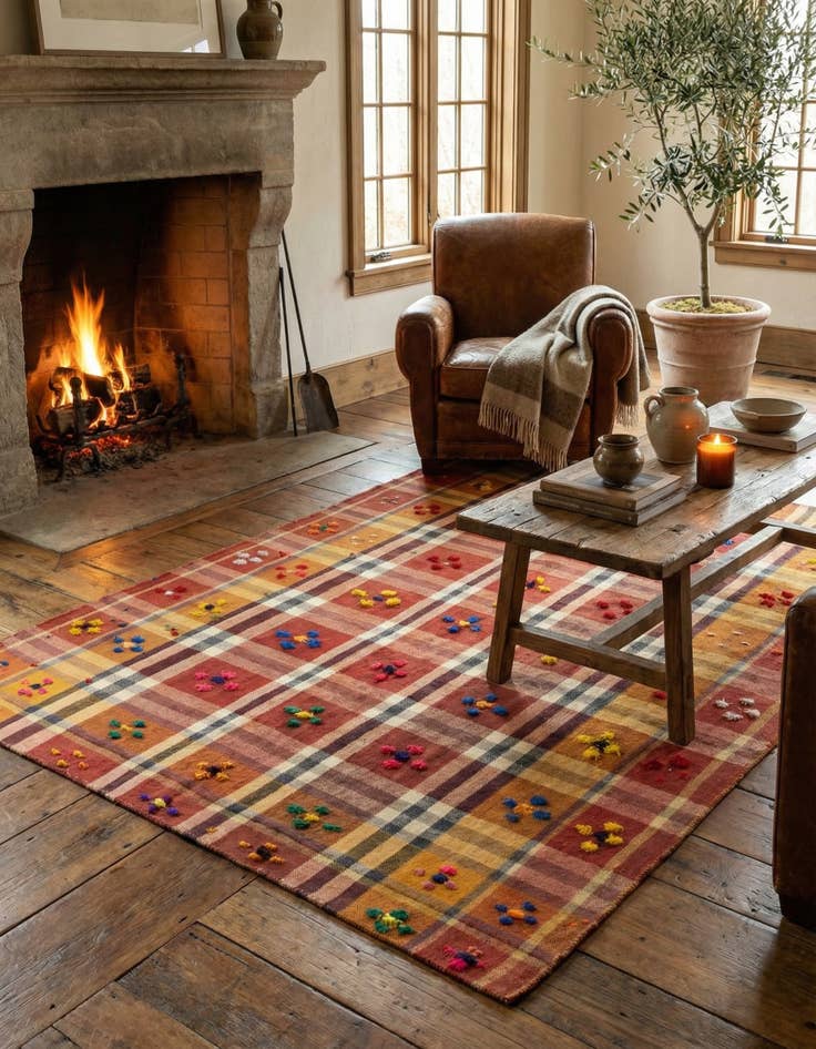 Detail image of 4' 10 x 7' 5 Jajim Rug