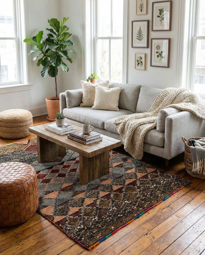 5' 2 x 7' 4 Hand Knotted Moroccan Wool Rug