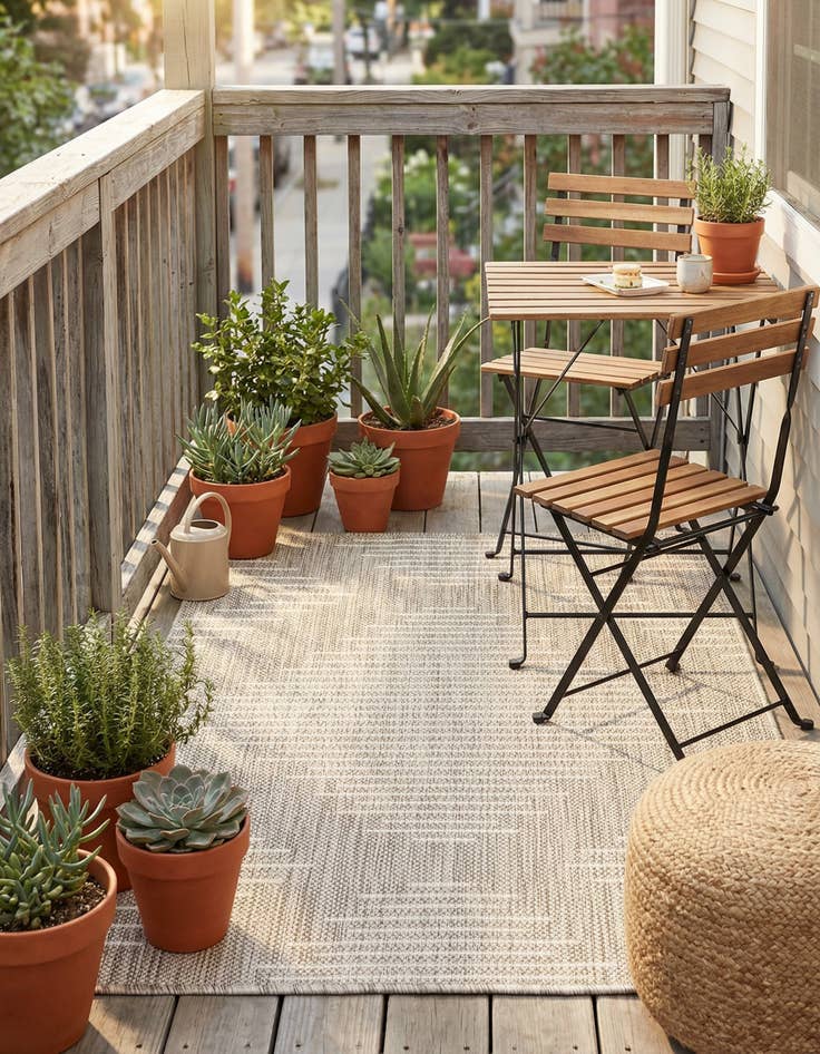 Detail image of  2' x 3'  Washable Modern Indoor / Outdoor Rug