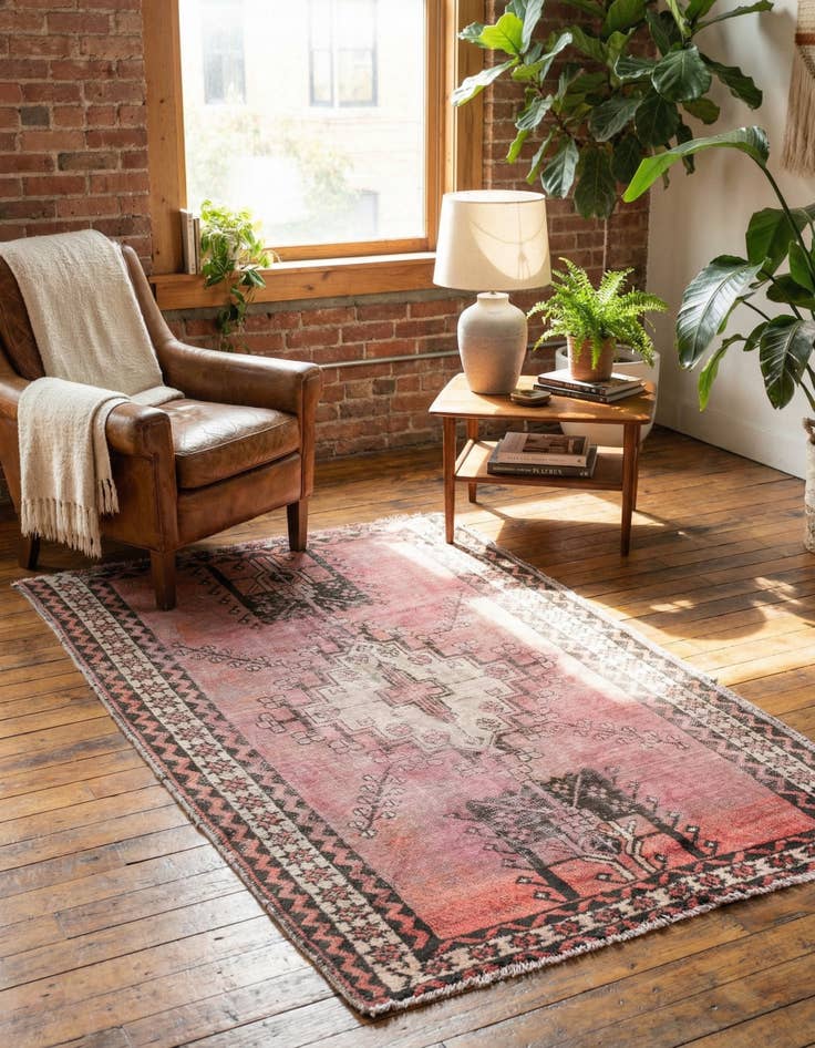 Detail image of 4' 1 x 6' 7 Hand Knotted Ultra Vintage Persian Wool Rug