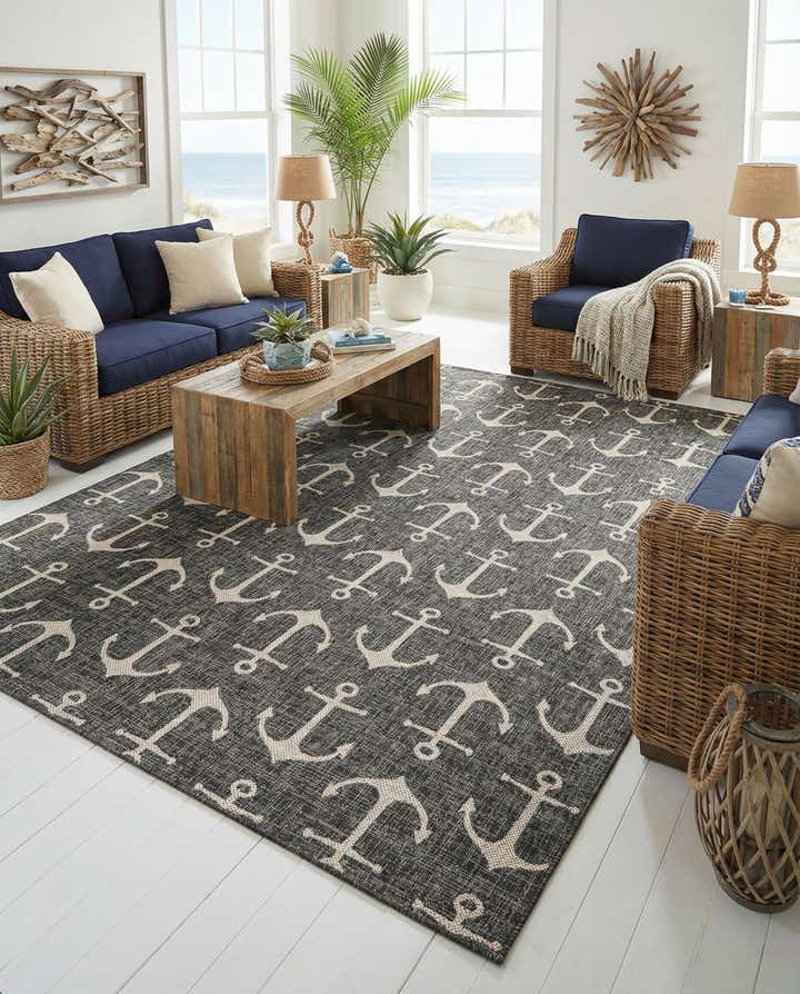 10' x 14' Easy-Clean Coastal Indoor / Outdoor Rug