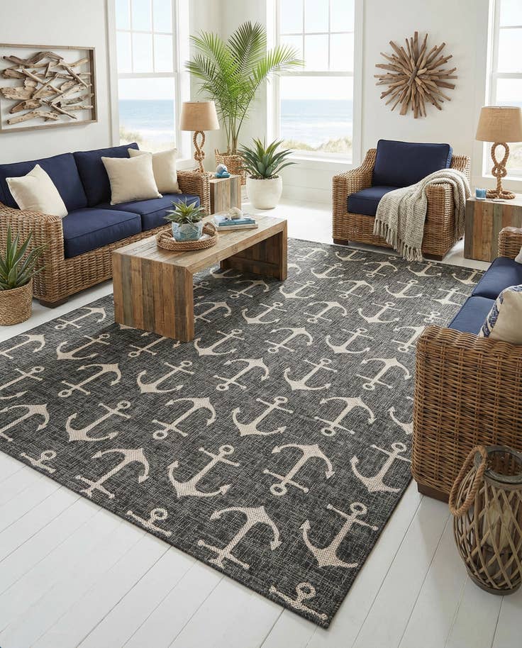 Detail image of 10' x 14' Easy-Clean Coastal Indoor / Outdoor Rug